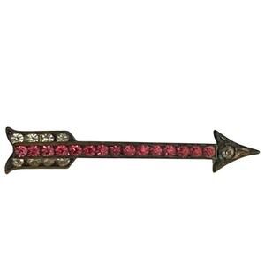 Vintage 1920s Art Deco Arrow Brooch Cupids Arrow Pink Rhinestone Antique Pin